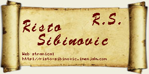 Risto Sibinović vizit kartica